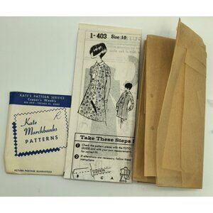 Vintage 1968 Kate Marchbanks Sewing Pattern 1-403 Size 10 Dress With Sleeve Opt